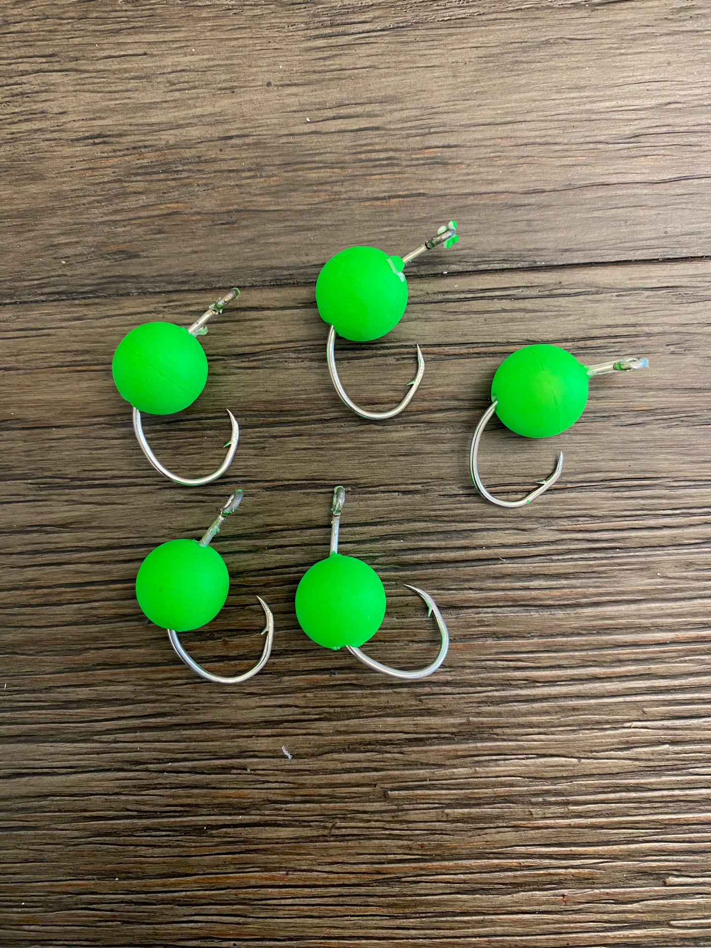 Green Float Hooks – 5-Pack of 1/0 Circle Hooks with Floats for Surf Fishing