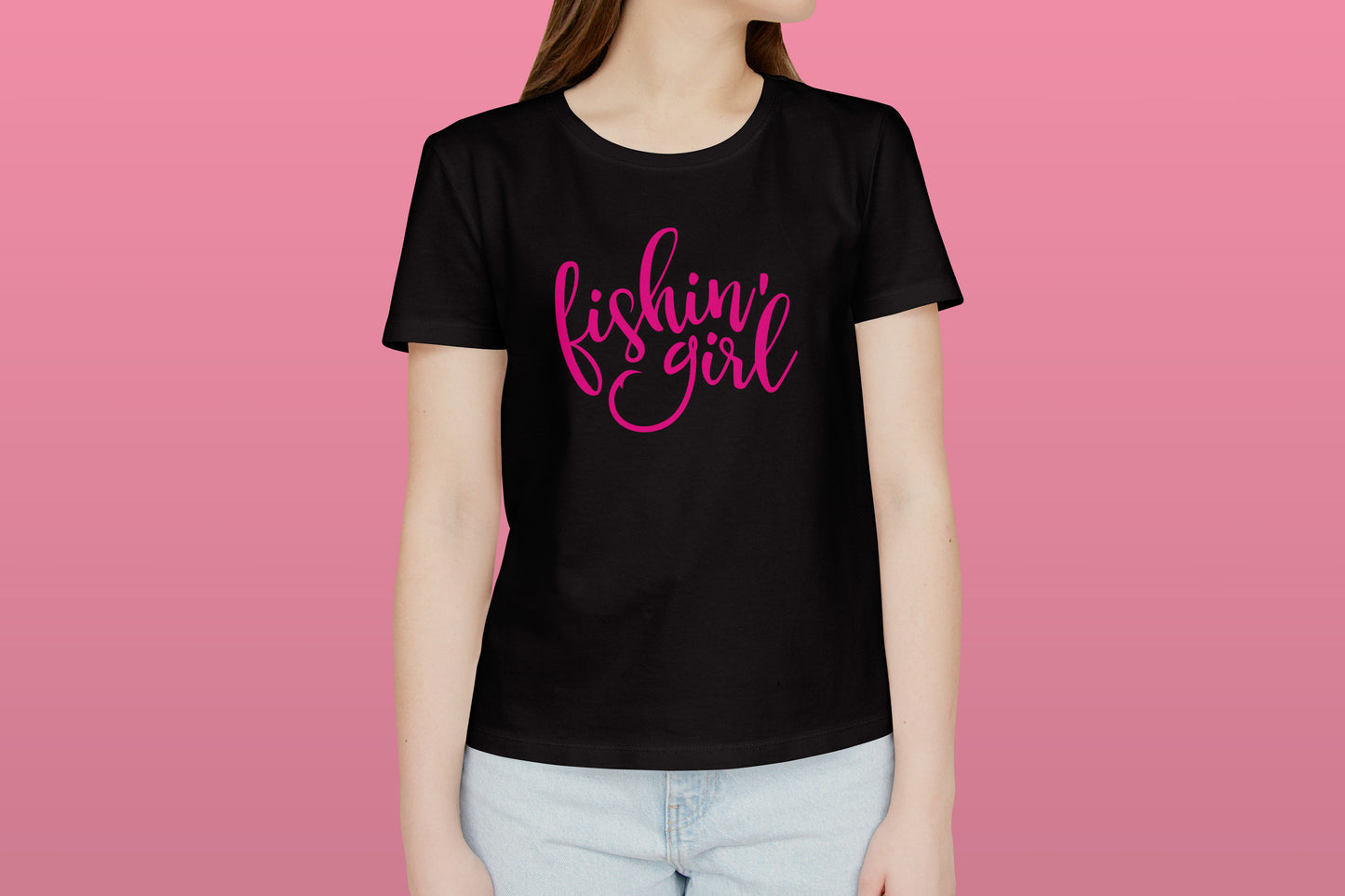 Black and Pink Fishin' Girl T-shirt